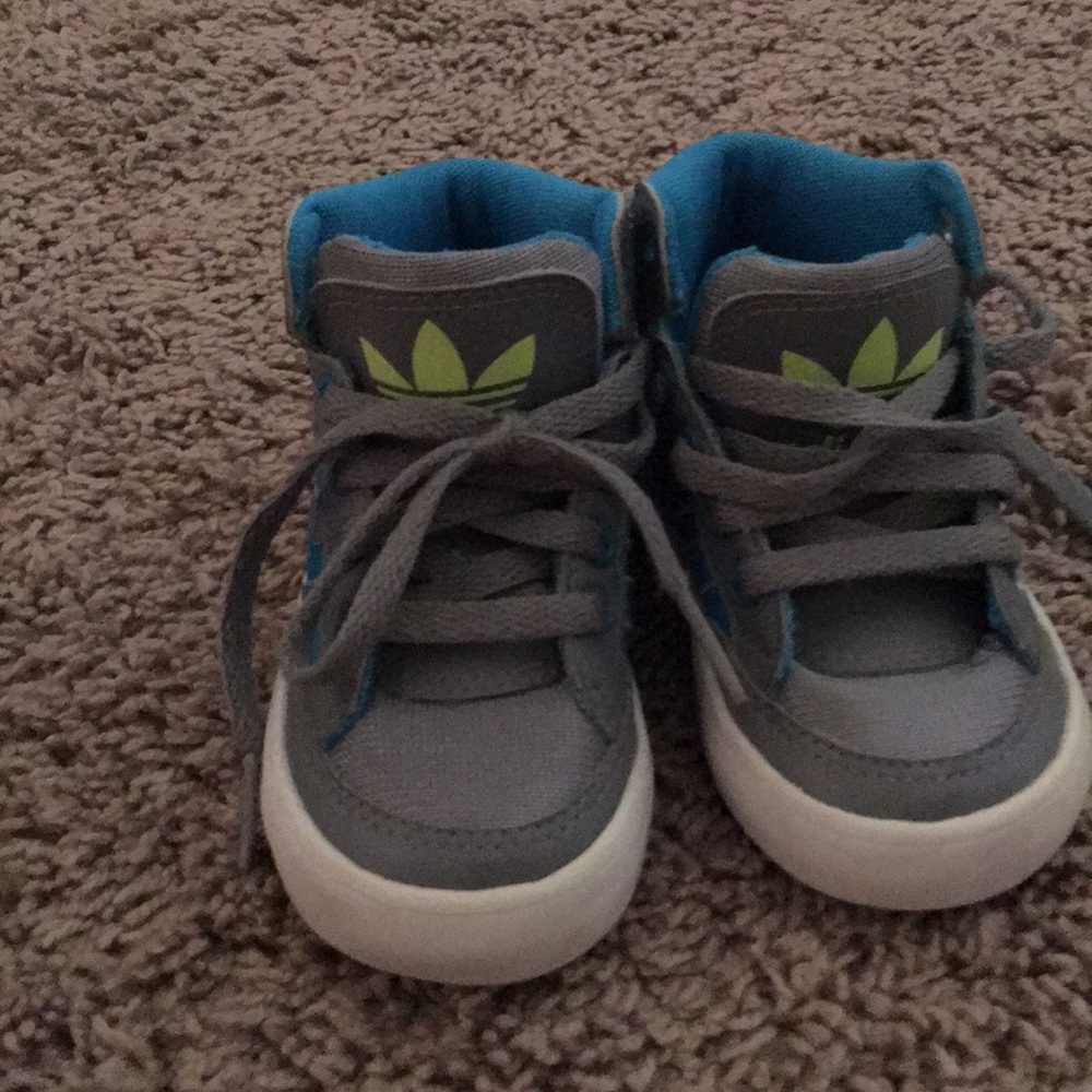 Gray adidas shoes